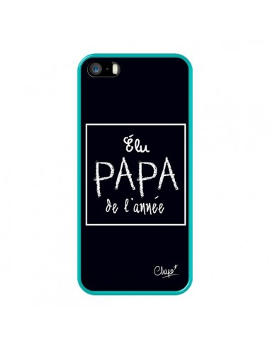 Coque iPhone 5/5S et SE Elu Papa de l'Année Noir - Chapo