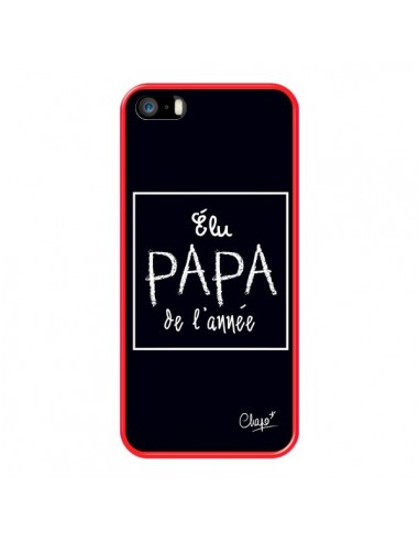 Coque iPhone 5/5S et SE Elu Papa de l'Année Noir - Chapo