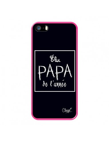 Coque iPhone 5/5S et SE Elu Papa de l'Année Noir - Chapo