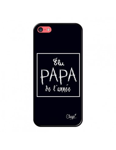 Coque iPhone 5C Elu Papa de l'Année Noir - Chapo