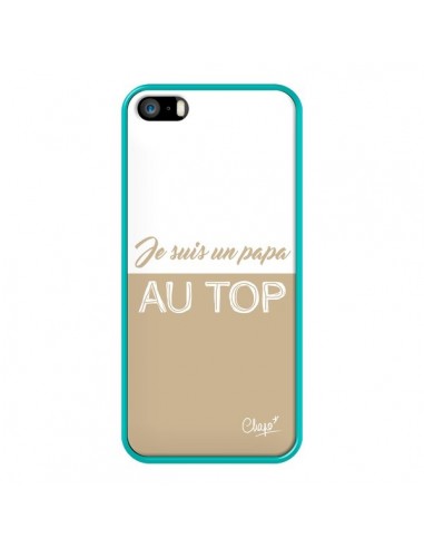 Coque iPhone 5/5S et SE Je suis un Papa au Top Beige - Chapo