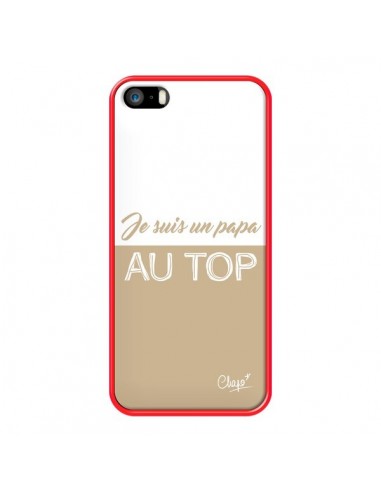 Coque iPhone 5/5S et SE Je suis un Papa au Top Beige - Chapo