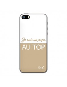 Coque iPhone 5/5S et SE Je suis un Papa au Top Beige - Chapo