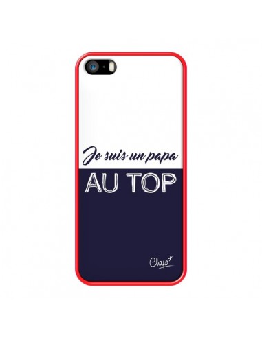 Coque iPhone 5/5S et SE Je suis un Papa au Top Bleu Marine - Chapo