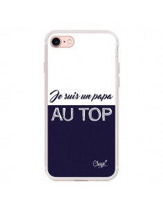 Coque iPhone 7/8 et SE 2020 Je suis un Papa au Top Bleu...