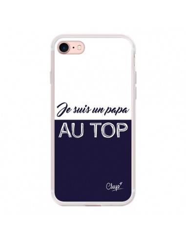 Coque iPhone 7/8 et SE 2020 Je suis un Papa au Top Bleu Marine - Chapo