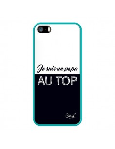 Coque iPhone 5/5S et SE Je suis un Papa au Top Noir - Chapo 2