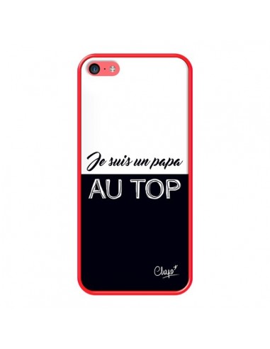 Coque iPhone 5C Je suis un Papa au Top Noir - Chapo