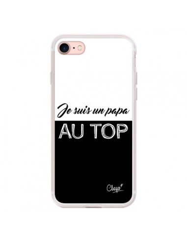 Coque iPhone 7/8 et SE 2020 Je suis un Papa au Top Noir - Chapo