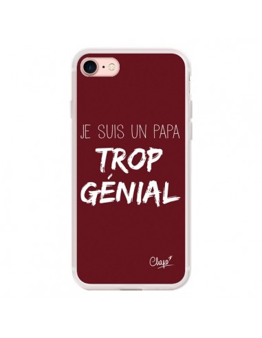 Coque iPhone 7/8 et SE 2020 Je suis un Papa trop Génial Rouge Bordeaux - Chapo
