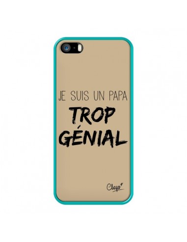 Coque iPhone 5/5S et SE Je suis un Papa trop Génial Beige - Chapo