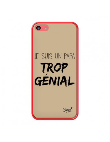 Coque iPhone 5C Je suis un Papa trop Génial Beige - Chapo