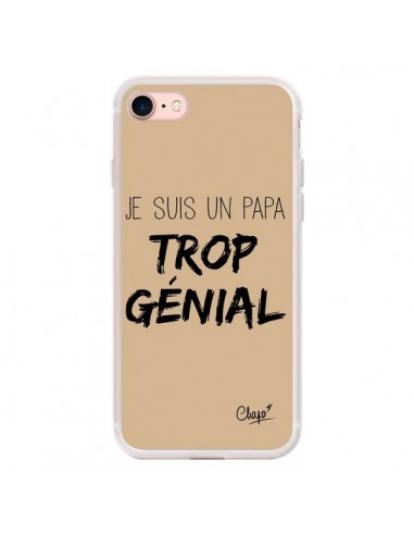 Coque iPhone 7/8 et SE 2020 Je suis un Papa trop Génial Beige - Chapo