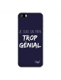 Coque iPhone 5/5S et SE Je suis un Papa trop Génial Bleu... 2