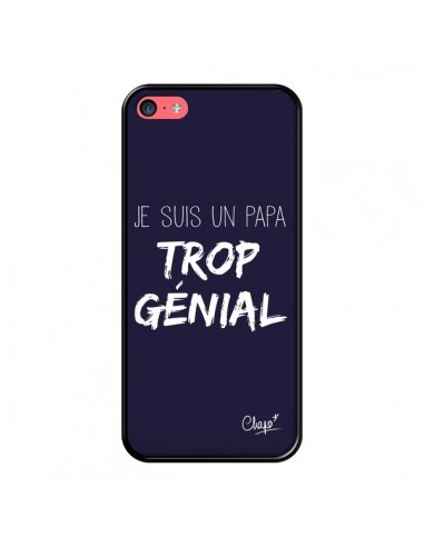 Coque iPhone 5C Je suis un Papa trop Génial Bleu Marine - Chapo