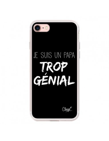 Coque iPhone 7/8 et SE 2020 Je suis un Papa trop Génial Noir - Chapo