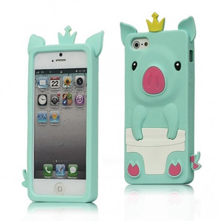 Coque Cochon Pig couronné en Silicone pour iPhone 5