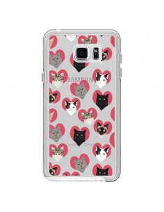 Coque Chats Coeurs Transparente pour Samsung Galaxy Note...