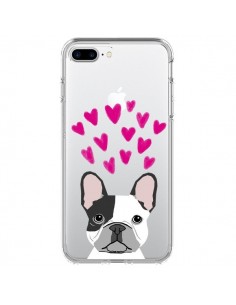 Coque iPhone 7 Plus et 8 Plus Bulldog Français Coeurs...