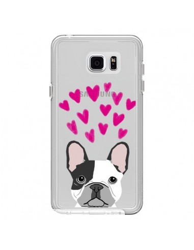 Coque Bulldog Français Coeurs Chien Transparente pour Samsung Galaxy Note 5 - Pet Friendly