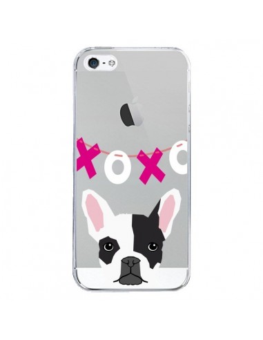 Coque iPhone 5/5S et SE Bulldog Français XoXo Chien Transparente - Pet Friendly