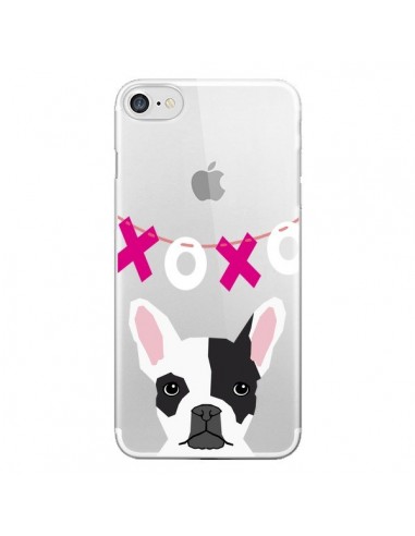 Coque iPhone 7/8 et SE 2020 Bulldog Français XoXo Chien Transparente - Pet Friendly