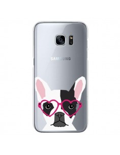 Coque Bulldog Français Lunettes Coeurs Chien Transparente...