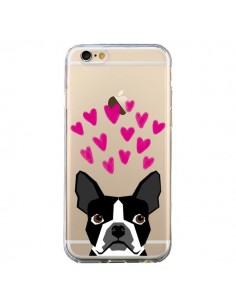 Coque iPhone 6 et 6S Boston Terrier Coeurs Chien...