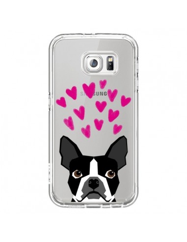 Coque Boston Terrier Coeurs Chien Transparente pour Samsung Galaxy S6 - Pet Friendly