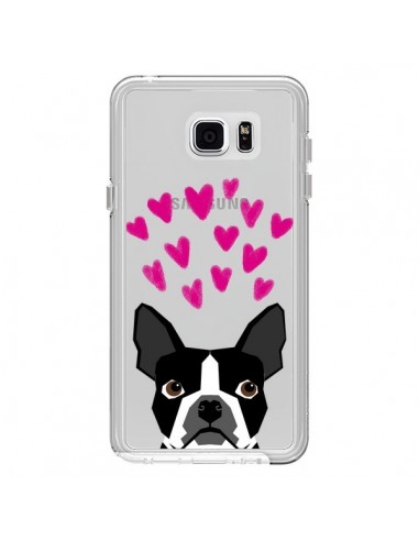 Coque Boston Terrier Coeurs Chien Transparente pour Samsung Galaxy Note 5 - Pet Friendly