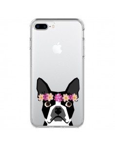 Coque iPhone 7 Plus et 8 Plus Boston Terrier Fleurs Chien...