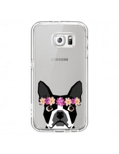 Coque Boston Terrier Fleurs Chien Transparente pour...