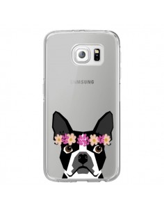 Coque Boston Terrier Fleurs Chien Transparente pour...
