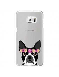 Coque Boston Terrier Fleurs Chien Transparente pour...