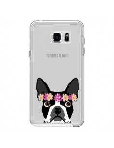 Coque Boston Terrier Fleurs Chien Transparente pour...