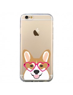 Coque iPhone 6 et 6S Chien Marrant Lunettes Coeurs...
