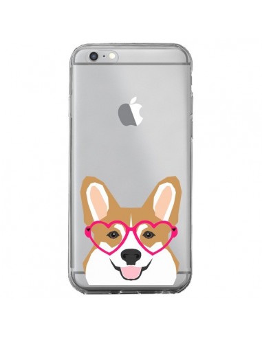 Coque iPhone 6 Plus et 6S Plus Chien Marrant Lunettes Coeurs Transparente - Pet Friendly