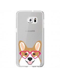 Coque Chien Marrant Lunettes Coeurs Transparente pour...