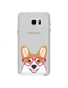 Coque Chien Marrant Lunettes Coeurs Transparente pour...