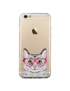 Coque iPhone 6 et 6S Chat Gris Lunettes Coeurs...