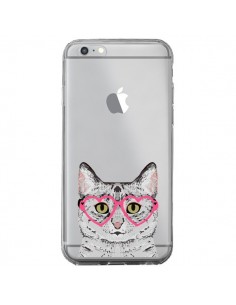 Coque iPhone 6 Plus et 6S Plus Chat Gris Lunettes Coeurs...