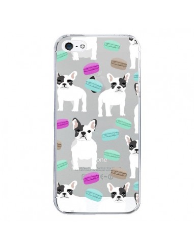 Coque iPhone 5/5S et SE Chiens Bulldog Français Macarons Transparente - Pet Friendly