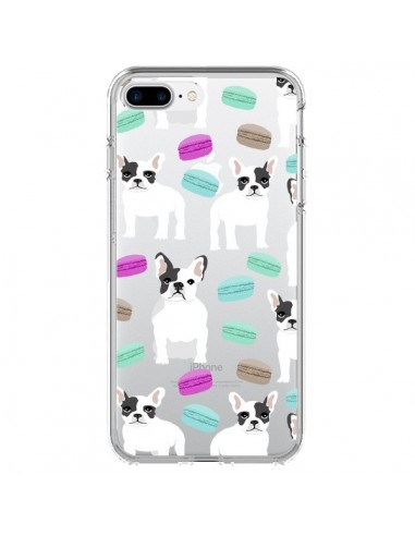 Coque iPhone 7 Plus et 8 Plus Chiens Bulldog Français Macarons Transparente - Pet Friendly
