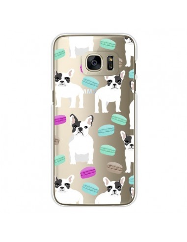 Coque Chiens Bulldog Français Macarons Transparente pour Samsung Galaxy S7 Edge - Pet Friendly