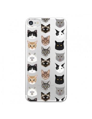 Coque iPhone 7/8 et SE 2020 Chats Transparente - Pet Friendly