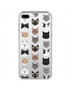 Coque iPhone 7 Plus et 8 Plus Chats Transparente - Pet...