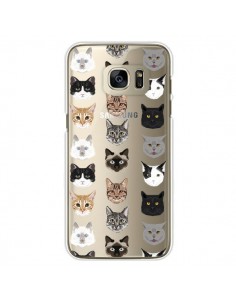 Coque Chats Transparente pour Samsung Galaxy S7 Edge -...