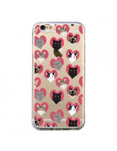 Coque iPhone 6 et 6S Chats Coeurs Transparente - Pet Friendly