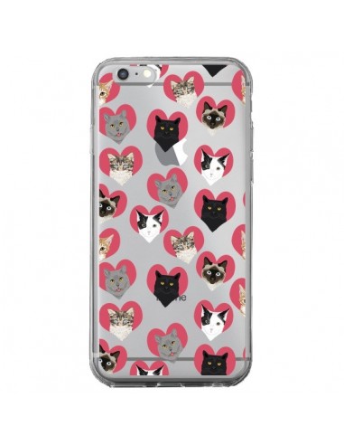 Coque iPhone 6 Plus et 6S Plus Chats Coeurs Transparente - Pet Friendly