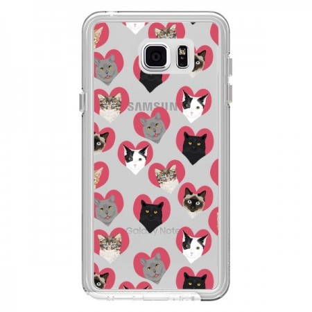 Coque Chats Coeurs Transparente pour Samsung Galaxy Note 5 - Pet Friendly